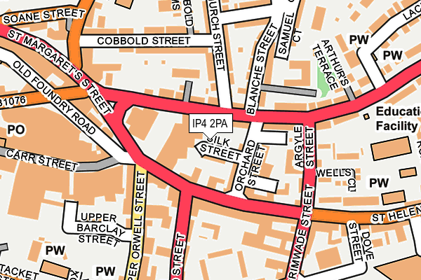 IP4 2PA map - OS OpenMap – Local (Ordnance Survey)