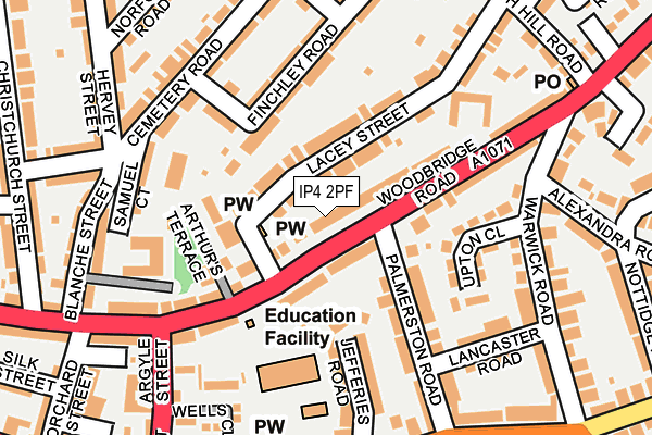 IP4 2PF map - OS OpenMap – Local (Ordnance Survey)