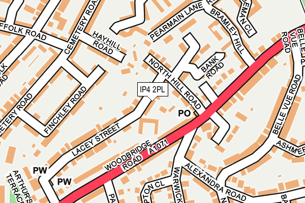 IP4 2PL map - OS OpenMap – Local (Ordnance Survey)