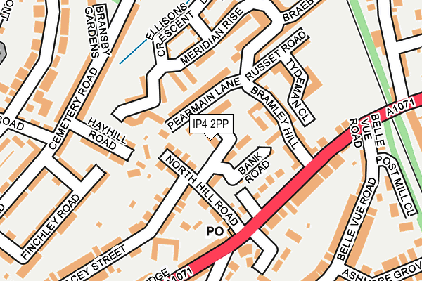 IP4 2PP map - OS OpenMap – Local (Ordnance Survey)