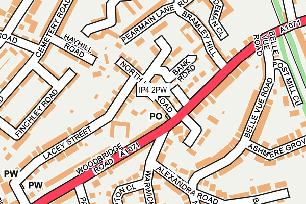 IP4 2PW map - OS OpenMap – Local (Ordnance Survey)