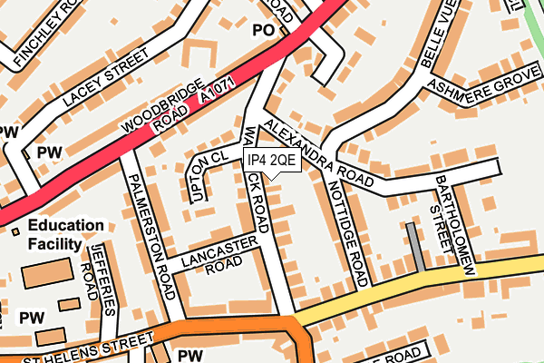 IP4 2QE map - OS OpenMap – Local (Ordnance Survey)