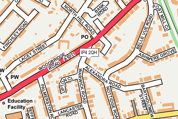 IP4 2QH map - OS OpenMap – Local (Ordnance Survey)