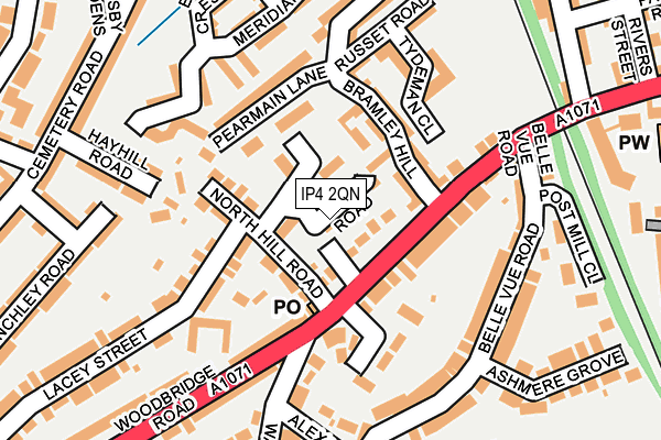 IP4 2QN map - OS OpenMap – Local (Ordnance Survey)
