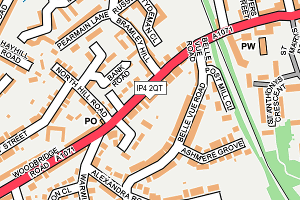 IP4 2QT map - OS OpenMap – Local (Ordnance Survey)