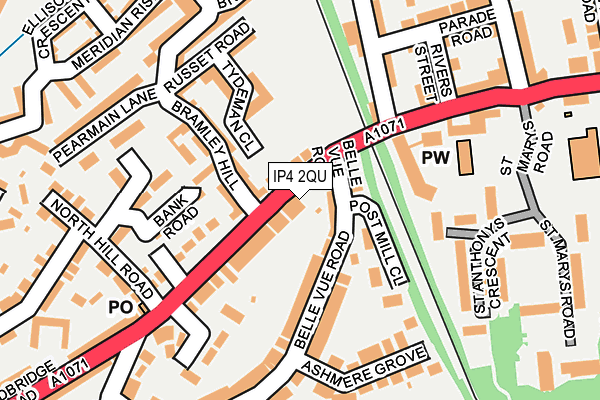 IP4 2QU map - OS OpenMap – Local (Ordnance Survey)