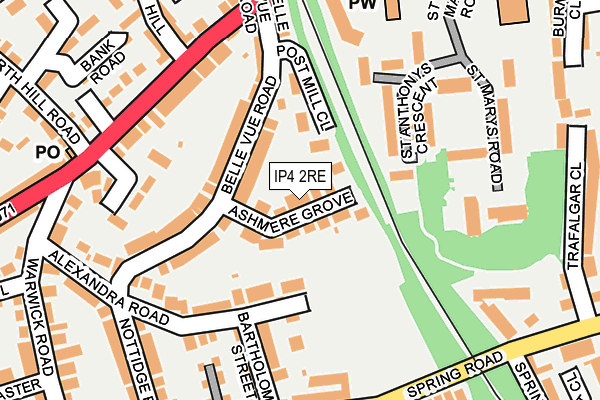 IP4 2RE map - OS OpenMap – Local (Ordnance Survey)