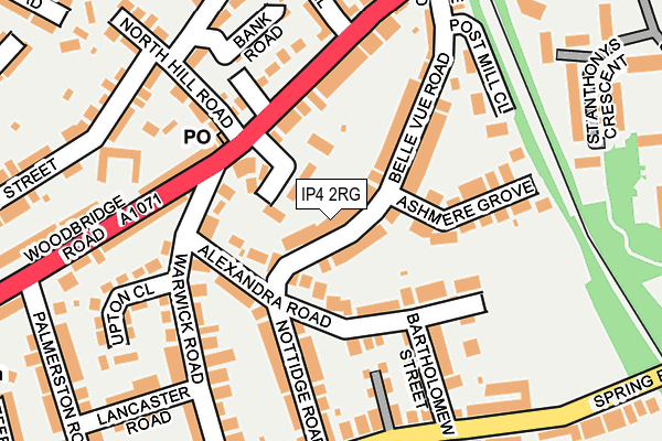 IP4 2RG map - OS OpenMap – Local (Ordnance Survey)