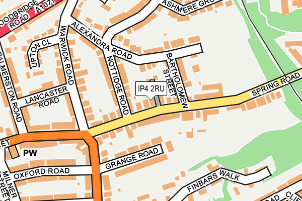 IP4 2RU map - OS OpenMap – Local (Ordnance Survey)