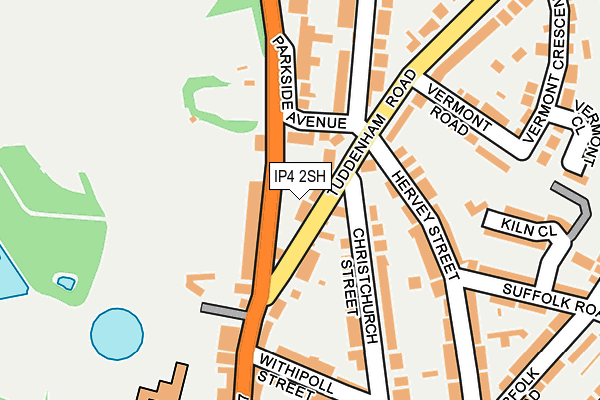 IP4 2SH map - OS OpenMap – Local (Ordnance Survey)