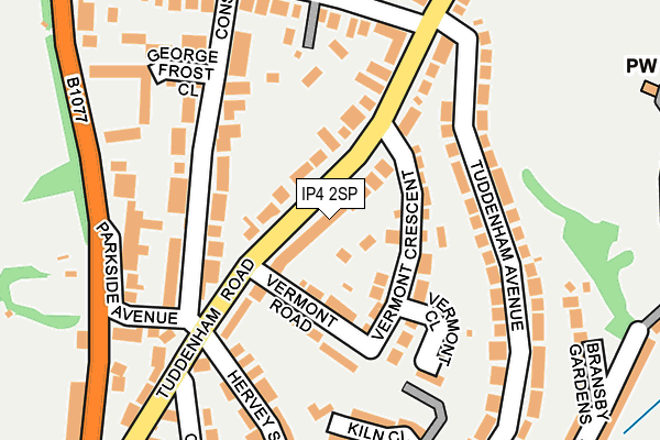 IP4 2SP map - OS OpenMap – Local (Ordnance Survey)