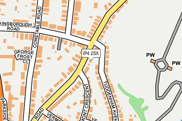 IP4 2SX map - OS OpenMap – Local (Ordnance Survey)