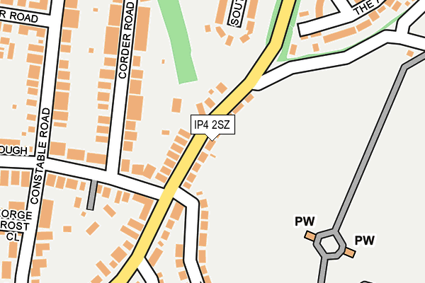 IP4 2SZ map - OS OpenMap – Local (Ordnance Survey)