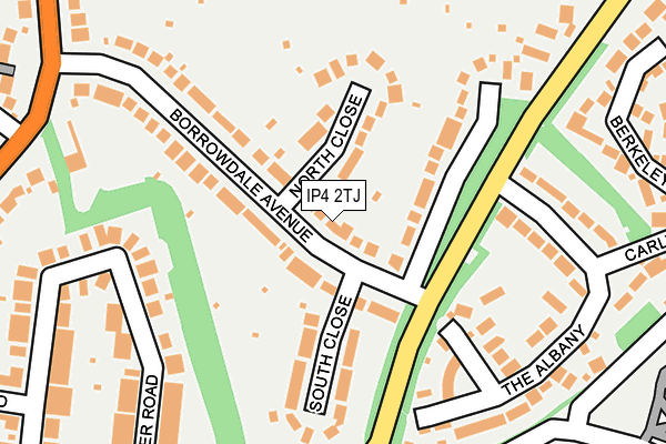 IP4 2TJ map - OS OpenMap – Local (Ordnance Survey)