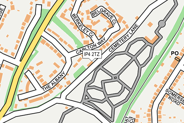 IP4 2TZ map - OS OpenMap – Local (Ordnance Survey)