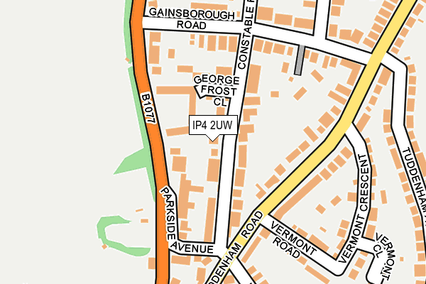 IP4 2UW map - OS OpenMap – Local (Ordnance Survey)