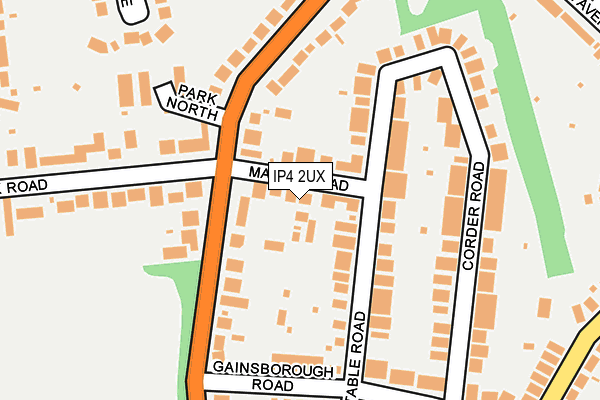 IP4 2UX map - OS OpenMap – Local (Ordnance Survey)
