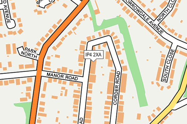 IP4 2XA map - OS OpenMap – Local (Ordnance Survey)