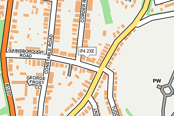IP4 2XE map - OS OpenMap – Local (Ordnance Survey)