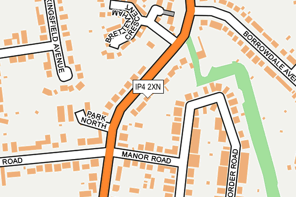 IP4 2XN map - OS OpenMap – Local (Ordnance Survey)