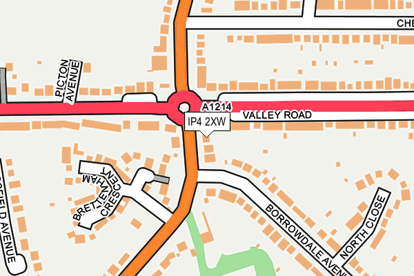 IP4 2XW map - OS OpenMap – Local (Ordnance Survey)