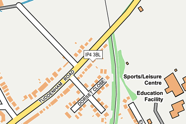 IP4 3BL map - OS OpenMap – Local (Ordnance Survey)
