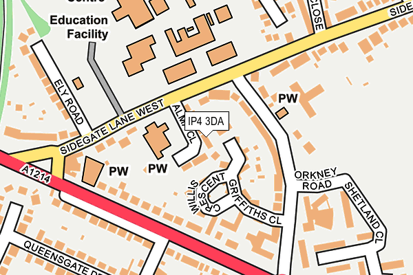 IP4 3DA map - OS OpenMap – Local (Ordnance Survey)