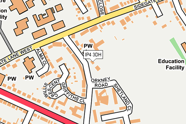 IP4 3DH map - OS OpenMap – Local (Ordnance Survey)