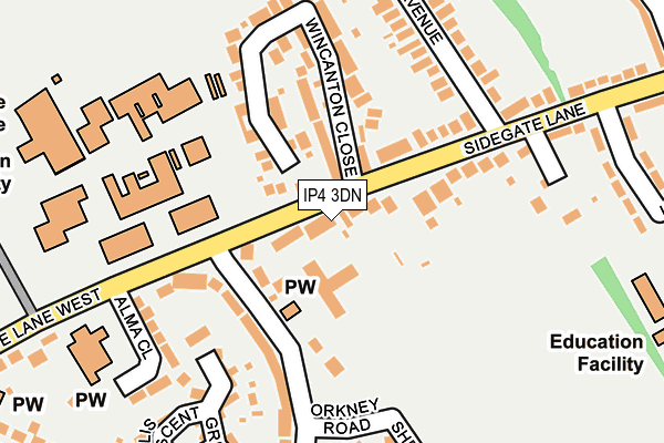 IP4 3DN map - OS OpenMap – Local (Ordnance Survey)