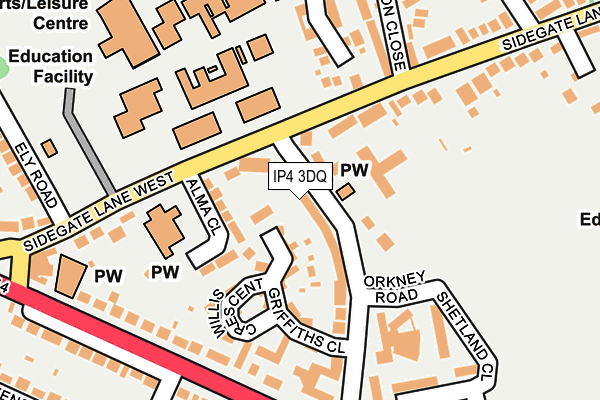 IP4 3DQ map - OS OpenMap – Local (Ordnance Survey)