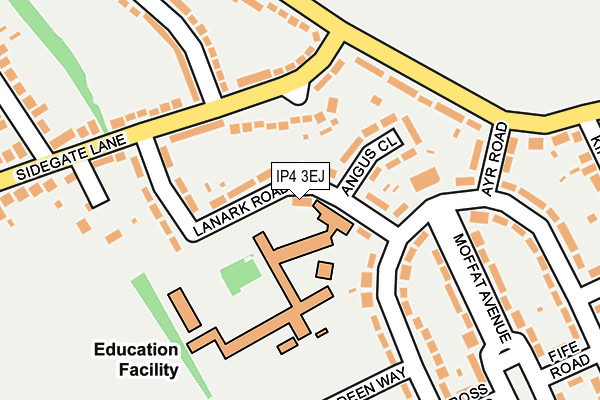IP4 3EJ map - OS OpenMap – Local (Ordnance Survey)
