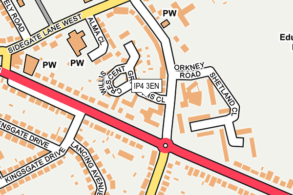 IP4 3EN map - OS OpenMap – Local (Ordnance Survey)