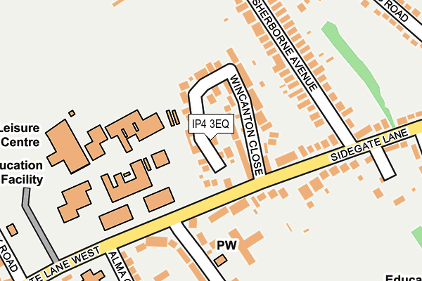 IP4 3EQ map - OS OpenMap – Local (Ordnance Survey)