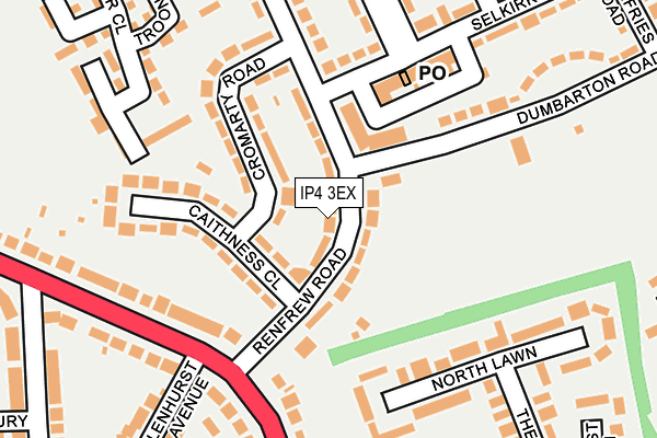 IP4 3EX map - OS OpenMap – Local (Ordnance Survey)