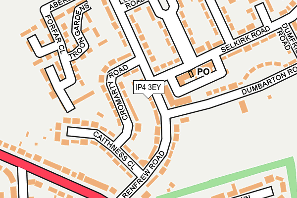 IP4 3EY map - OS OpenMap – Local (Ordnance Survey)