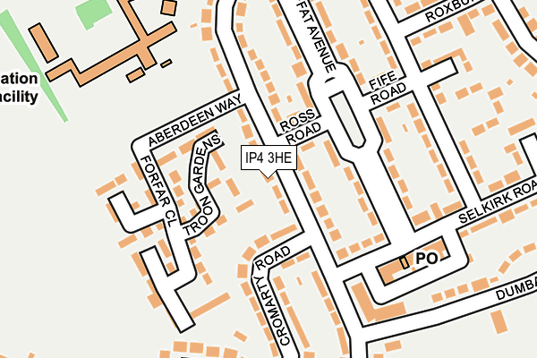 IP4 3HE map - OS OpenMap – Local (Ordnance Survey)