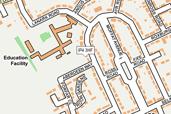 IP4 3HF map - OS OpenMap – Local (Ordnance Survey)