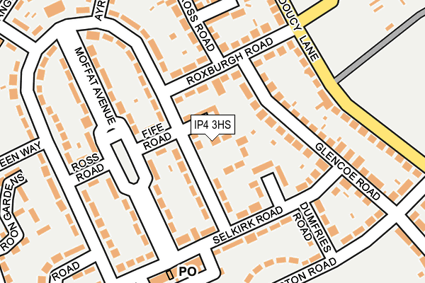 IP4 3HS map - OS OpenMap – Local (Ordnance Survey)