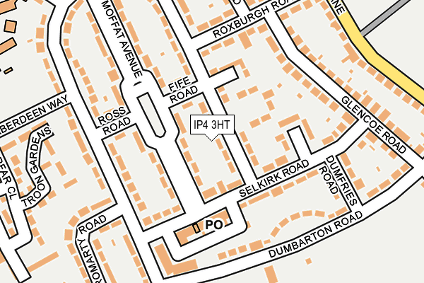 IP4 3HT map - OS OpenMap – Local (Ordnance Survey)