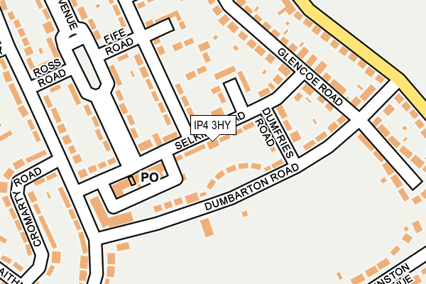 IP4 3HY map - OS OpenMap – Local (Ordnance Survey)