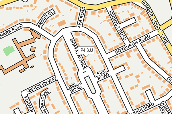 IP4 3JJ map - OS OpenMap – Local (Ordnance Survey)