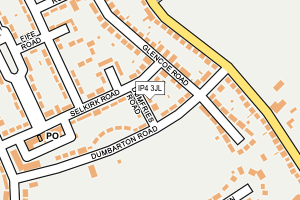 IP4 3JL map - OS OpenMap – Local (Ordnance Survey)