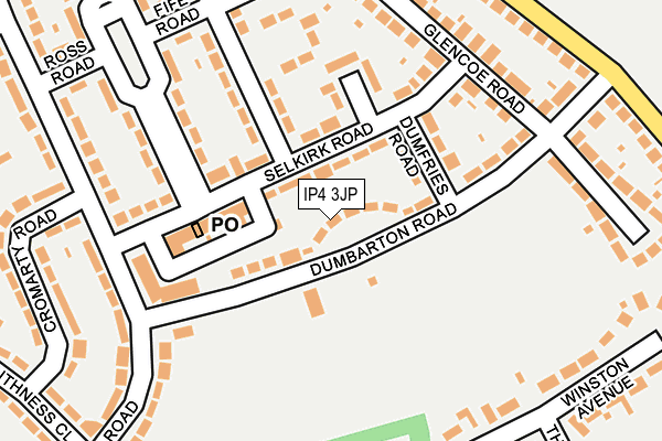 IP4 3JP map - OS OpenMap – Local (Ordnance Survey)