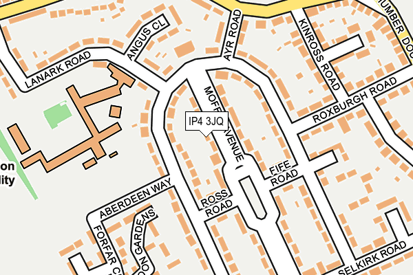 IP4 3JQ map - OS OpenMap – Local (Ordnance Survey)