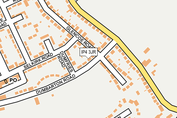 IP4 3JR map - OS OpenMap – Local (Ordnance Survey)