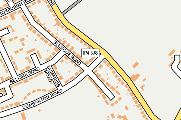 IP4 3JS map - OS OpenMap – Local (Ordnance Survey)
