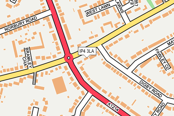 IP4 3LA map - OS OpenMap – Local (Ordnance Survey)