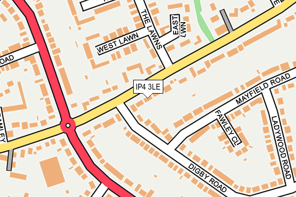 IP4 3LE map - OS OpenMap – Local (Ordnance Survey)