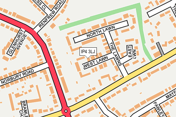 IP4 3LJ map - OS OpenMap – Local (Ordnance Survey)