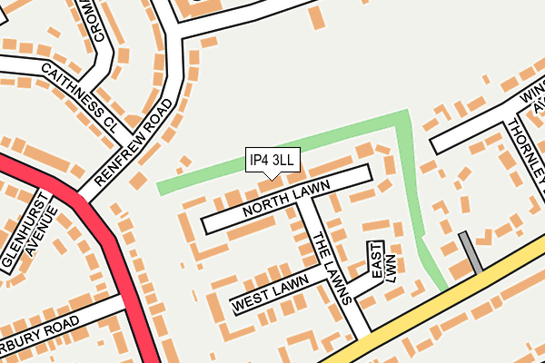IP4 3LL map - OS OpenMap – Local (Ordnance Survey)